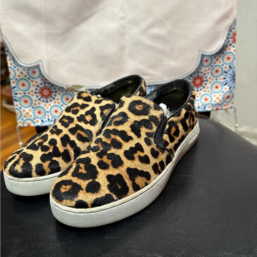 Michael Kors Brown and Black Sneakers with Leopard Print